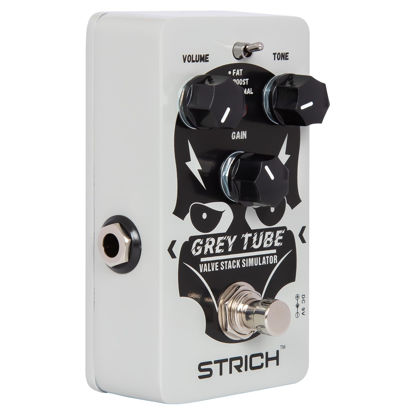 Picture of STRICH GREY TUBE Distortion Guitar Pedal, Distortion 3 Modes Fat, Boost, Normal Classic Crunch 80s Metal/Nu Metal, True Bypass for Electric Guitar, White