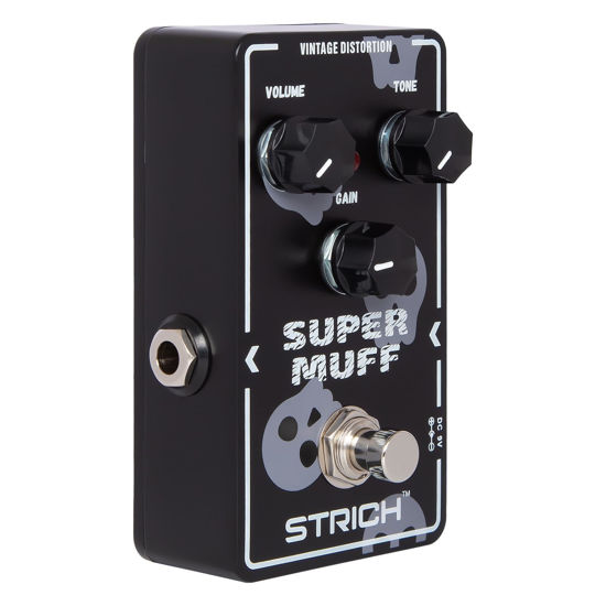 Picture of STRICH Distortion Guitar Pedal, Morpher Distortion, Super Muff Analog, Tight, Classic Crunch 80s Metal, True Bypass for Electric Guitar, White and Black