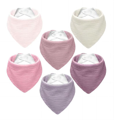 Picture of NISXABEBE Muslin Baby Bibs,6 Pack, Baby Bandana Drool Bibs 100% Cotton for Baby Boy Girl,Solid Colors Bib for Drooling Teething (Baby Girl)