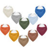 Picture of NISXABEBE Muslin Baby Bibs,Soft Triangular Baby Bandana Drool Bibs for Baby Boy Girl,Solid Colors Bib for Drooling Teething