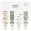Picture of Stadela Baby Pacifier Clip Leash Soothie Holder Unisex for Girl or Boy 4 Pack Gift Set Universal Fit