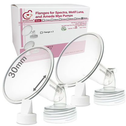 Picture of Nenesupply 30mm Flange and Duckbil Valves Compatible with Spectra S1 Spectra S2 Breastpump Replacement to Spectra Pump Parts and Spectra Flange Replace Spectra Duckbill Valves and Spectra Accessories