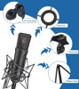 Picture of SUUNTOK Microphone Shock Mount Anti-Vibration Mic Holder Spider Recording Mic Shockmount Stand Compatible with Neumann U87 Ai, U89 i and TLM 67 (Black)