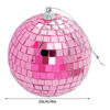 Picture of 2 Pieces Disco Mirror Balls Hanging Ball for 50s 60s 70s Disco DJ Light Effect Party Home Decoration Stage Props School Festivals Party Favors and Supplies 4 Inch (4inch, Pink)