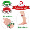 Picture of FEPITO 36 Pieces Christmas Band Wrist Bells Bracelets Jingle Bells Musical Ankle Bells Rhythm Instrument Percussion Christmas Party Decoration Favors (mixed colors)