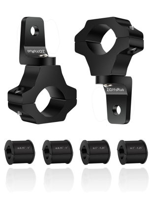 Picture of ZIDIYORUO Light Bar Mount for ATV- 360° Solid Aluminum Alloy Bracket for Fog LED and Driving Lights. Fits 0.75"-1.5" Bars, Set of 2pcs, ATV Motorcycle Light Bar Mount Bracket Tube Clamp