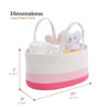 Picture of luxury little Diaper Caddy Organizer, Large Cotton Rope Nursery Basket, Changing Table Organizer for Baby Diaper Storage, Portable Car Organizer with Removable Divider, Baby Shower Gifts - Pink