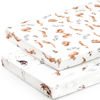 Picture of GRSSDER Stretchy Ultra Soft Jersey Knit Pack and Play Sheets 2 Pack, Portable/Mini Crib Sheets Universal Fitted for Playpen Mattress Safe and Snug, Stylish Cute Animal Print Baby Sheets