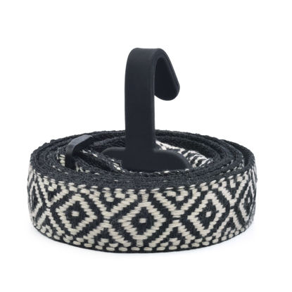 Picture of CLOUDMUSIC Ukulele Strap Button Free Ukulele Strap with Hook Clip On For Soprano Concert Tenor Ukulele (Black White Diamond)