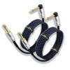 Picture of Augioth Guitar Cable 15 ft 2 Pack, Electric Instrument Bass Cable AMP Cord 1/4 Straight to Angled Black and Blue Braided