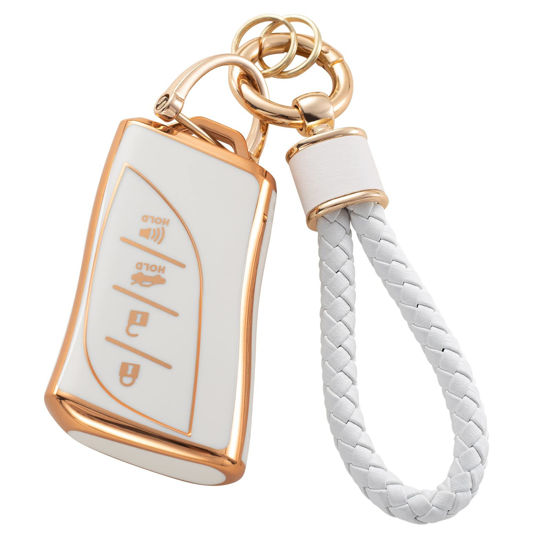 Picture of RUABIBAN for Lexus Key Fob Cover with Keychain, Soft TPU Key Case Protection Shell Fit for Lexus ES350 ES300h UX200 LS500 LS500H LC500 LC500h