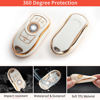 Picture of RUABIBAN for Buick Key Fob Cover with Keychain, Soft TPU Key Case Protection Fit for Buick Encore Enclave Lacrosse Envision Verano Regal GL8 5 Buttons Smart Key Holder