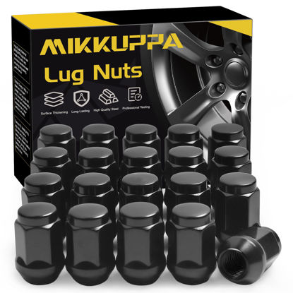 Picture of MIKKUPPA M12x1.5 Lug Nuts - Replacement for 2006-2020 Fusion, 2000-2023 Focus, 2001-2023 Escape Aftermarket Wheel - 20pcs Black Closed End Lug Nuts