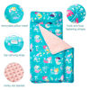 Picture of beeweed Toddler Nap Mat, Rollup Design Kid Sleeping Mat with Removable Pillow & Minky Blanket, Toddler sleeping bag for Daycare Preschool Travel Camping, Mermaid