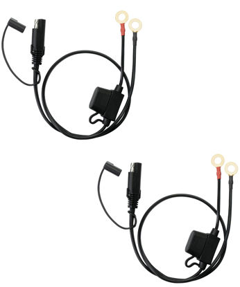 Picture of Bates- SAE Battery Connector, 2 Pack, 2 FT, SAE to O Ring Terminal Harness, 2 Pin Battery Connector, SAE Connector, Battery Quick Connect, SAE Extension Cable, Battery Cable Connector, SAE Adapter
