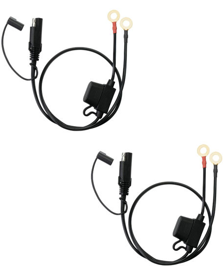 Picture of Bates- SAE Battery Connector, 2 Pack, 2 FT, SAE to O Ring Terminal Harness, 2 Pin Battery Connector, SAE Connector, Battery Quick Connect, SAE Extension Cable, Battery Cable Connector, SAE Adapter