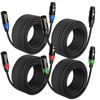 Picture of AQOOL XLR Cable 25ft 4 Pack, XLR Male to Female 3-Pin Microphone Cables, Premium Balanced Mic Cables XLR Speaker Cable 25 Feet