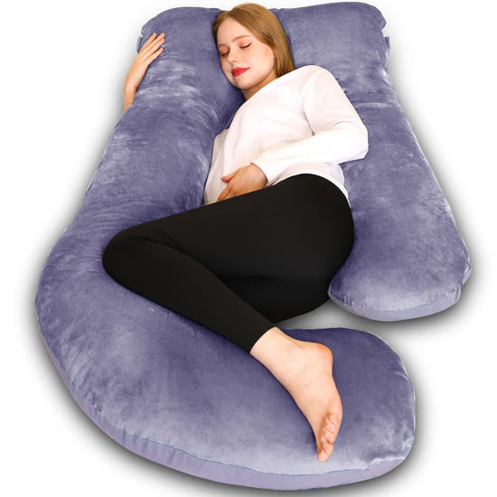 Picture of Chilling Home Pregnancy Pillows, U Shaped Full Body Maternity Pillow 58 inch, Pregnant Women Must Haves Pregnancy Pillows for Sleeping with Removable Cover