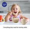 Picture of LITTLE RAWR Silicone Baby Feeding Set 14 Pcs,Baby Led Weaning Supplies, Baby Spoons Suction Bowl Divided Plate Bib Cup Finger Brush,First Stage Solid Food Eating Utensils - 6+ Months(Beige)