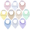 Picture of DiaperSquad's 10-Pack Baby Bibs for Drooling and Teething, Bibs for Boys, Baby Girl - Solid Cotton Baby Drool Bibs (Pastel)