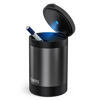 Picture of THIKPO 2023 Upgraded Car Ashtray with Lid, Portable Ashtray for Car, Mini Car Trash Can, Detachable Stainless Steel Smokeless Ash Tray with LED Blue Light, Windproof for Outdoor Travel, Home Use