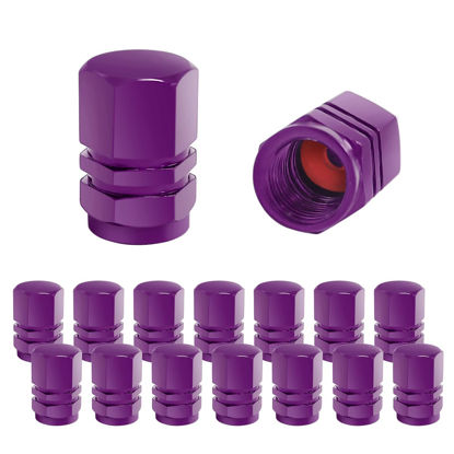 Picture of Fekey&JF 16 PCS Car Tire Valve Stem Caps, Waterproof Airtight Car Wheel Tire Valve Stem Covers Universal for Cars, Bicycles, Trucks, Motorcycles, Car Accessories for Men Women (Purple)