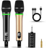Picture of Bietrun Wireless Microphone, 240FT Rechargeable UHF Metal Dual Cordless Handheld Dynamic Mics with Bluetooth for Karaoke Machine, PA System Speaker, Mixer, Party, Church, Wedding(Rose Gold)