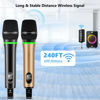 Picture of Bietrun Wireless Microphone, 240FT Rechargeable UHF Metal Dual Cordless Handheld Dynamic Mics with Bluetooth for Karaoke Machine, PA System Speaker, Mixer, Party, Church, Wedding(Rose Gold)