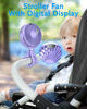Picture of SWEETFULL Portable Stroller Fan with LED Display 4000mAh Battery Powered Mini Clip Fan, 4-Speed Rechargeable Small Personal Fan Handheld Desk Cooling Fan for Car Seat Crib Treadmill Travel-Purple
