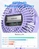 Picture of SWEETFULL Portable Stroller Fan with LED Display 4000mAh Battery Powered Mini Clip Fan, 4-Speed Rechargeable Small Personal Fan Handheld Desk Cooling Fan for Car Seat Crib Treadmill Travel-Purple