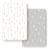 Picture of GRSSDER Stretchy Ultra Soft Jersey Knit Fitted Pack n Play Sheets Set 2 Pack, Portable/Mini Crib Sheets, Christmas Trees and Arrows for Girls and Boys