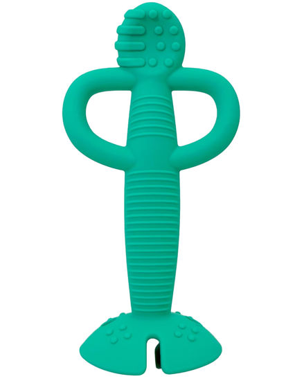 Picture of Busy Baby Teething Spoon - 2-in-1 Teether and Training Spoon for Self Feeding, Dishwasher Safe, BPA Free, Food Grade Silicone (Spearmint)