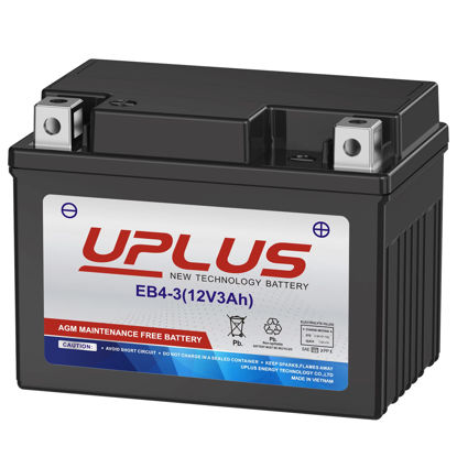 Picture of UPLUS YTX4L-BS Motorcycle Battery, EB4-3 12V 3Ah SLA Batteries Maintenance Free Scooter ATV AGM Battery, Replacement for YT4L-BS, AGM12-4, LTX4L-BS, NTX4L-BS, CTX4L-BS, GTX4L-BS, FTX4L-BS