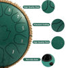 Picture of Steel Tongue Drum - 12-Inch 13-Notes Tongue Drum, D Major Outdoor Rain Drum With Tote Bag, Music Book, and Hand-Held Drumsticks (Green)