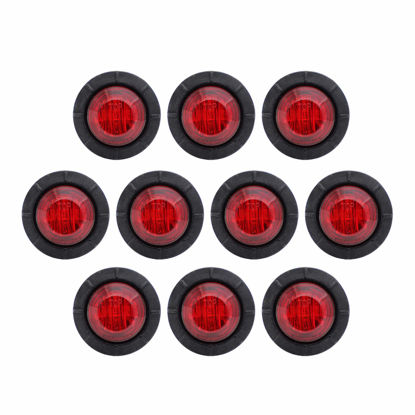 Picture of TMH (10 Pcs 3/4 Inch Mount Red LED Clearance Markers Bullet Marker lights, side marker lights, led marker lights, led side marker lights, led trailer marker lights, rv marker lights