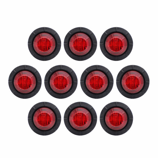 Picture of TMH (10 Pcs 3/4 Inch Mount Red LED Clearance Markers Bullet Marker lights, side marker lights, led marker lights, led side marker lights, led trailer marker lights, rv marker lights