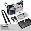 Picture of TOPDesign Universal Baby Stroller Organizer, Stroller Caddy with Detachable Mesh Bag & Heightened Insulated Cup Holders & Non-Slip Secure Hooks Accessories, Fits Most Strollers (Green Bandanna)