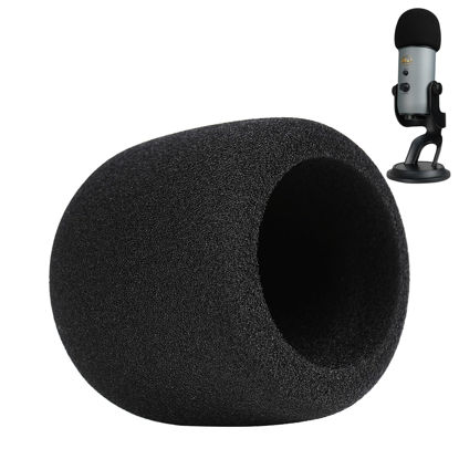 Picture of PhantAccy Pop Filter/Windscreen for Blue Yeti and Yeti Pro Microphones, Foam Mic Cover for Filtering Plosives and Hissing Noise