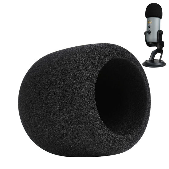 Picture of PhantAccy Pop Filter/Windscreen for Blue Yeti and Yeti Pro Microphones, Foam Mic Cover for Filtering Plosives and Hissing Noise
