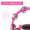 Picture of Soulmate Tambourine Metal Jingles Hand Held Percussion Half-Moon Tambourine for Kids Adult Musical Instrument Gift Single Row Tambourines for KTV, Party (Pink Tamboruine)