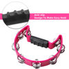Picture of Soulmate Tambourine Metal Jingles Hand Held Percussion Half-Moon Tambourine for Kids Adult Musical Instrument Gift Single Row Tambourines for KTV, Party (Pink Tamboruine)