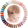 Picture of CÉLLOT 40pcs Mini 1.2" Grosgrain Ribbon Snap Clips - Tiny Fine Thin Hair Bows in Pairs for Baby Girls, Toddlers, and Infants