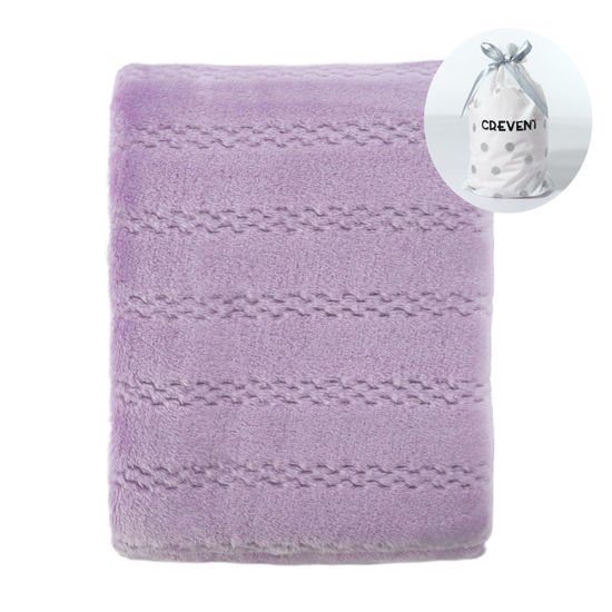 Picture of CREVENT 30''X40'' Lightweight Cozy Fluffy Warm Baby Blanket for Girls Infants Toddlers' Bedding Crib Cot Stroller, Baby Shower Birthday Newborn's Gift - Lavender