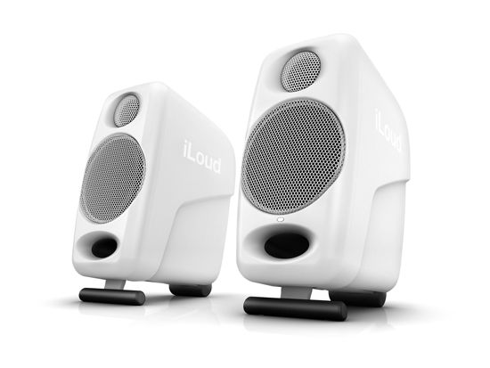 Picture of IK Multimedia iLoud Micro Monitor White 50 watt Portable Wireless Bluetooth Studio Reference Monitors, Dual Speakers for Music Production, Mixing, Mastering, Composing, producing and DJs