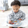 Picture of Bumkins Toddler and Baby Suction Plate, Silicone Divided Grip Dish for Babies and Kids, Baby Led Weaning, Children Feeding Supplies, Non Skid Bottom, Platinum Silicone, 6 Months Up, Gray and Pink