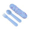Picture of Bentgo Kids Utensil Set - Reusable Plastic Fork, Spoon & Storage Case - BPA-Free Materials, Easy-Grip Handles, Dishwasher Safe - Ideal for School Lunch, Travel, & Outdoors (Lavender Galaxy)