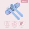 Picture of Bentgo Kids Utensil Set - Reusable Plastic Fork, Spoon & Storage Case - BPA-Free Materials, Easy-Grip Handles, Dishwasher Safe - Ideal for School Lunch, Travel, & Outdoors (Lavender Galaxy)
