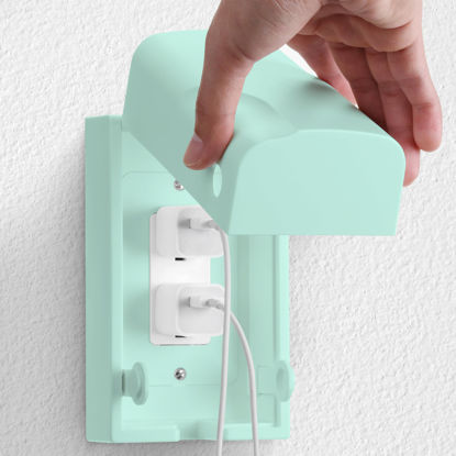 Picture of Bates - Baby Safety Outlet Cover Box, Cyan Blue, Outlet Covers Baby Proofing, Plug Covers Baby Proofing, Baby Outlet Cover, Socket Covers Baby Proofing, Baby Outlet Covers Baby Proof, Outlet Box Cover