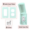 Picture of Bates - Baby Safety Outlet Cover Box, Cyan Blue, Outlet Covers Baby Proofing, Plug Covers Baby Proofing, Baby Outlet Cover, Socket Covers Baby Proofing, Baby Outlet Covers Baby Proof, Outlet Box Cover