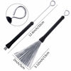 Picture of Augshy Drum Stick Set,3 Pairs 5A Hard Maple Wood Drum Sticks and 1 Pair Retractable Drum Wire Brushes with a Storage Bag Drum Accessories for Jazz Folk Rock Band Drummers Beginners